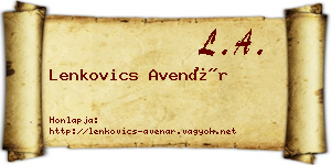Lenkovics Avenár névjegykártya